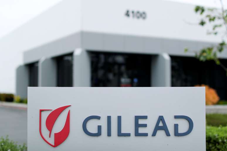 Logo da Gilead na sede da empresa na Califórnia
29/04/2020 REUTERS/Mike Blake