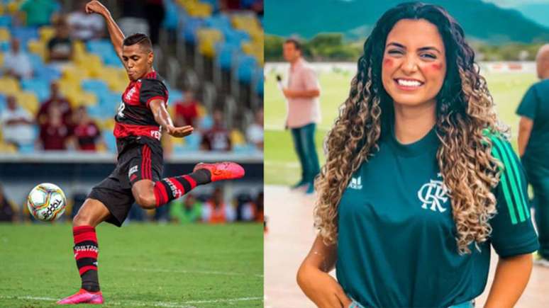 Pedro Rocha e Julie Santos fazem dobradinha de lives com o L! (Alexandre Vidal / Flamengo; Reprodução/Twitter)