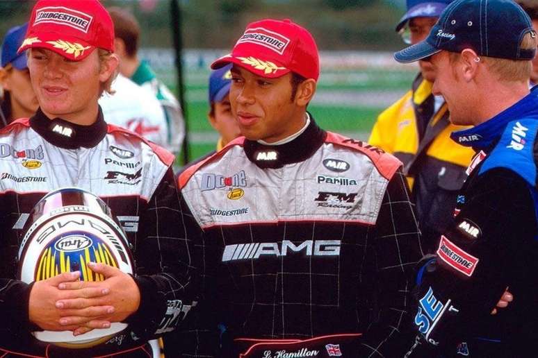 Rosberg e Hamilton conversam nos tempos de kart 