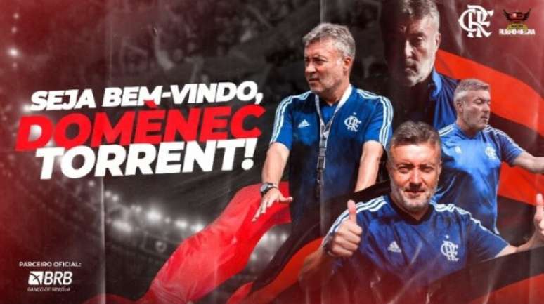 Flamengo dá as boas-vindas ao seu novo treinador, Domènec Torrent (Foto: Reprodução)