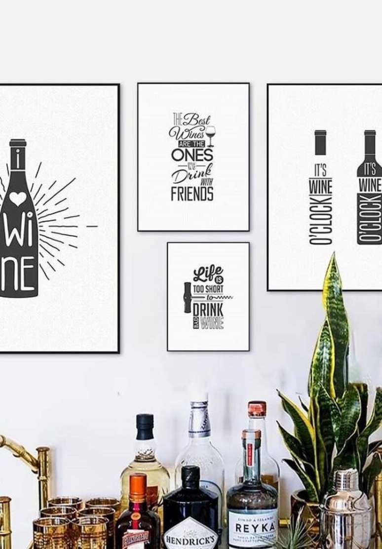 14. Quadros decorativos para cozinha para aqueles que apreciam vinho. Fonte Pinterest