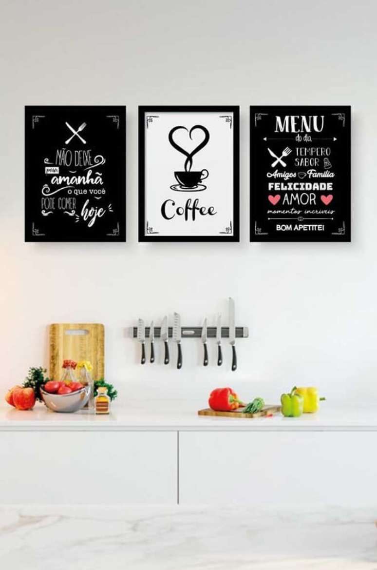 19. Quadros decorativos para cozinha com frases fazem sucesso entre o público. Fonte: Pinterest