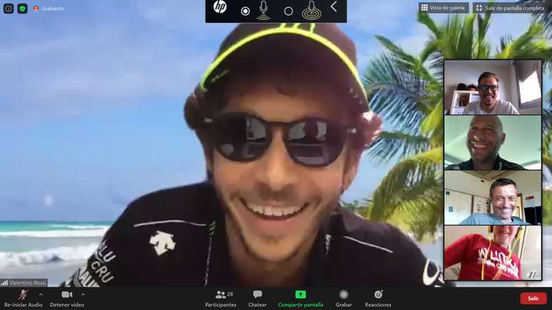 Valentino Rossi tem sido protagonista nas entrevistas via Zoom 