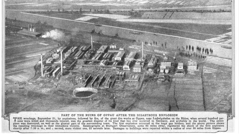 Um dos primeiros acidentes com nitrato de amônio deixou 561 mortos e quase 2 mil feridos em 1921