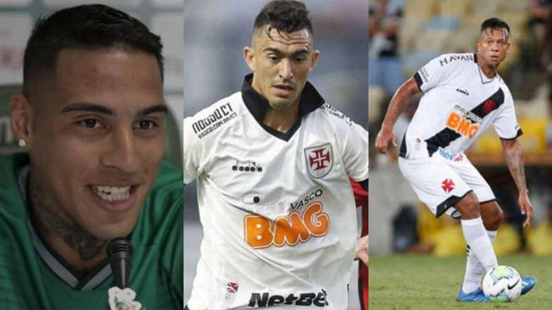 Carlinhos chegou, Raul e Guarín podem sair (Divulgação Guarani FC; Rafael Ribeiro/Vasco; Rafael Ribeiro/Vasco)