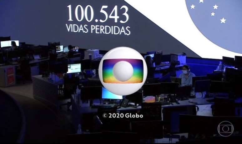 Logo na abertura e também no encerramento, o principal telejornal da Globo destacou o alarmante número de brasileiros mortos pela covid-19 desde março