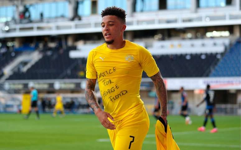 Jadon Sancho está fazendo pré-temporada com o grupo do Borussia Dortmund (Foto: Lars Baron/AFP)