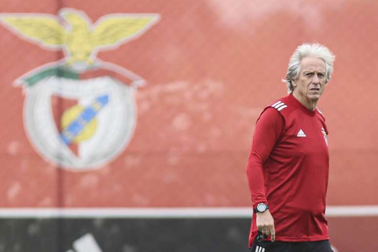 Jorge Jesus no treino do Benfica nesta segunda-feira (Foto: Divulgação / Benfica / Site oficial)
