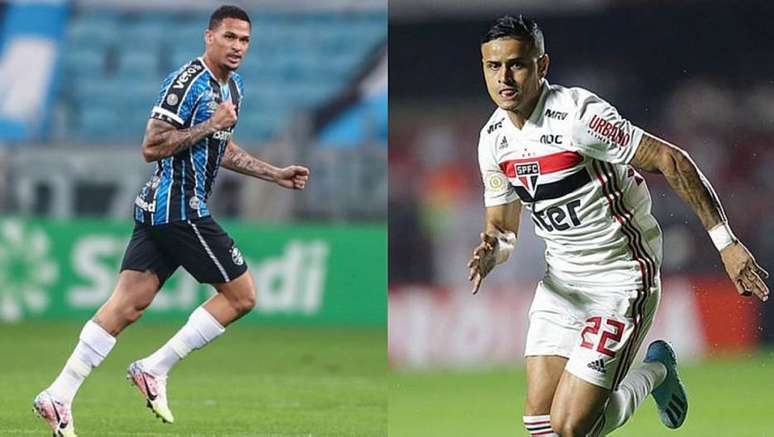 Luciano, do Grêmio, e Everton, do São Paulo