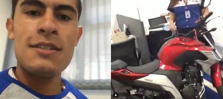 Matheus Pires mostrou a moto nova em um vídeo no Instagram