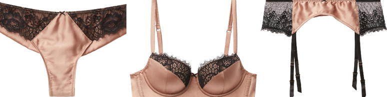 Peças da coleção Sofia da Intimissimi: calcinha R$ 79; sutiã, R$ 219, cinta-liga, R$ 99 (Fotos: Divulgação)