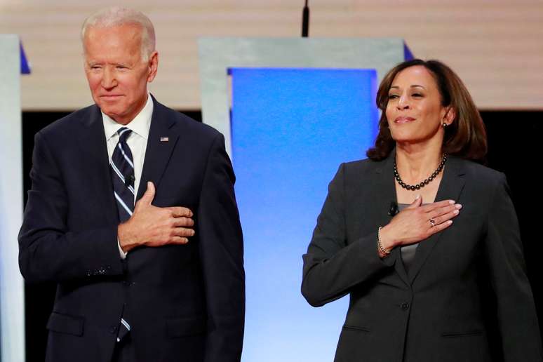 Joe Biden e Kamala Harris em Detroit
31/07/2019 REUTERS/Lucas Jackson