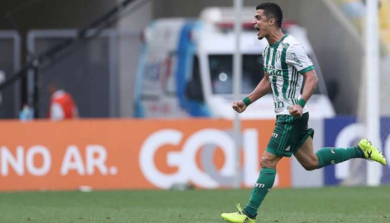 Egídio comemora o gol da última vitória do Palmeiras sobre o Flu, no Maracanã (Foto: Cesar Greco/Palmeiras)