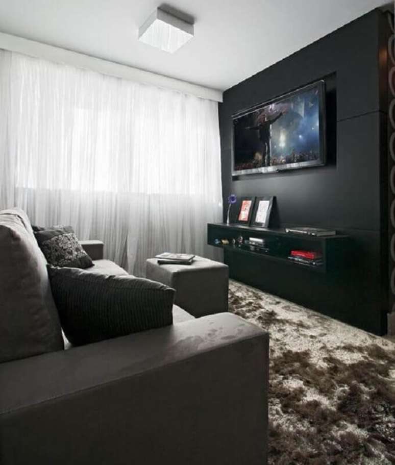 27. Cores escuras também pode ser usadas na decoração de apartamento pequeno – Foto: Pinterest
