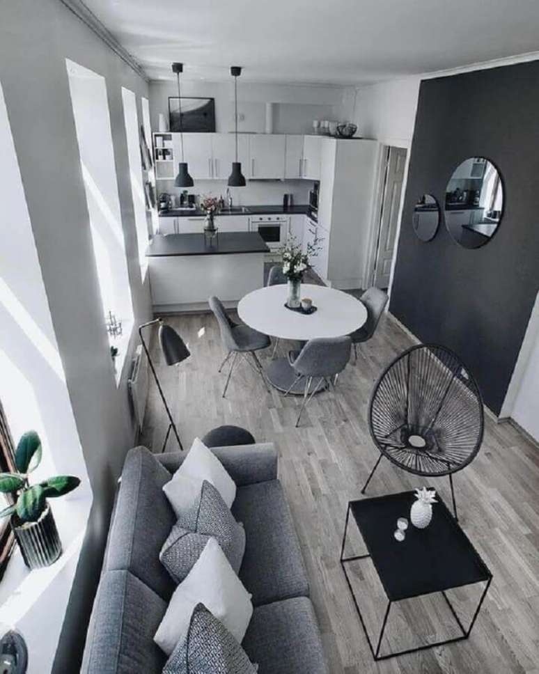 7. Invista na integração de ambientes para a decoração de apartamento pequeno – Foto: Futurist Architecture
