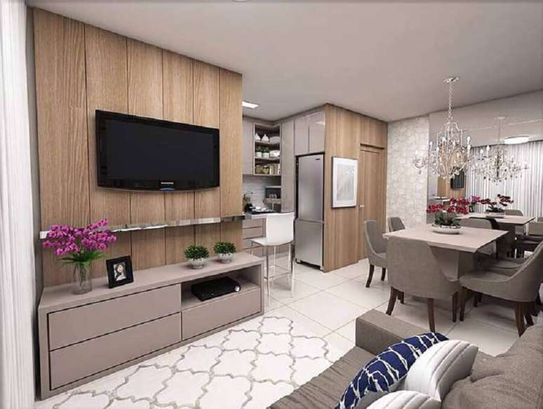 47. Dicas de decoração para apartamento pequeno com móveis planejados – Foto: Jeito de Casa