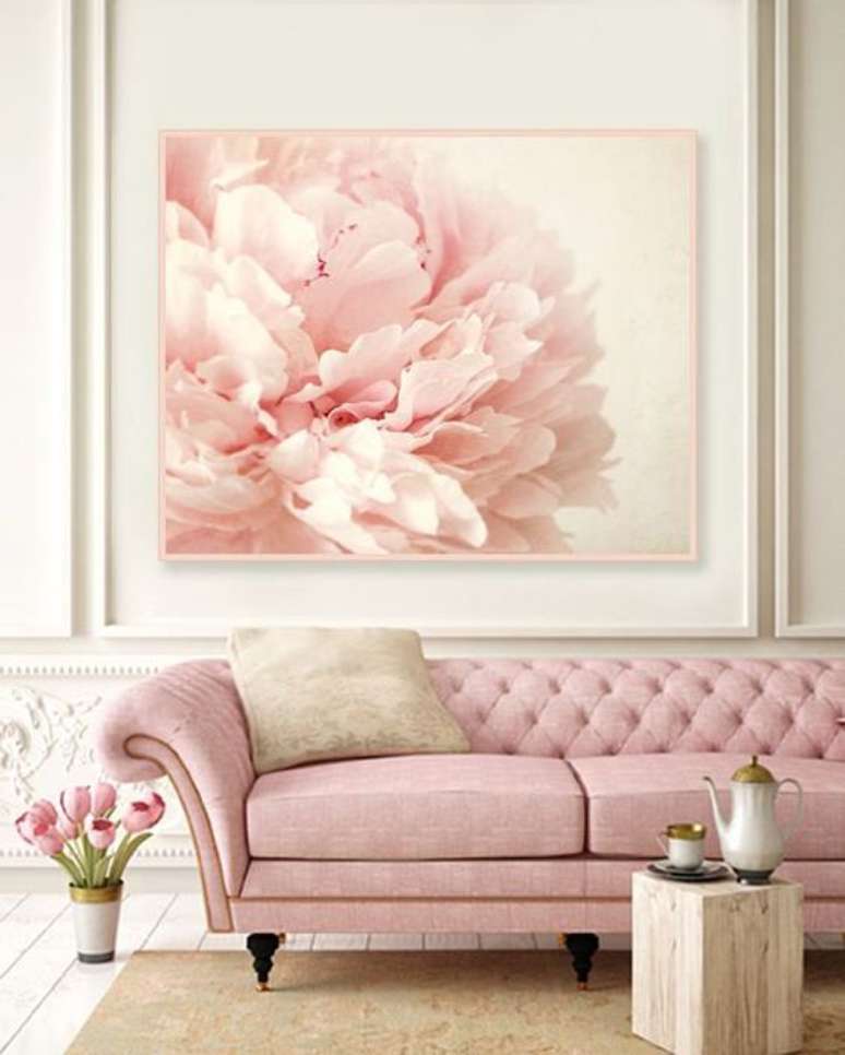 30. Sala com tons cor de rosa – Via: Etsy