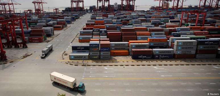 Porto de Shenzhen.  A China é o principal destino das exportações brasileiras