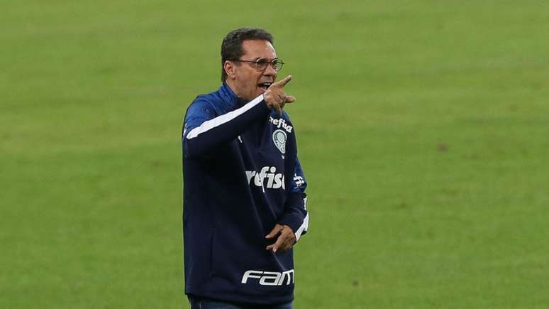 Luxemburgo dá orientação para a equipe no empate contra o Fluminense (Cesar Greco/Agência Palmeiras)