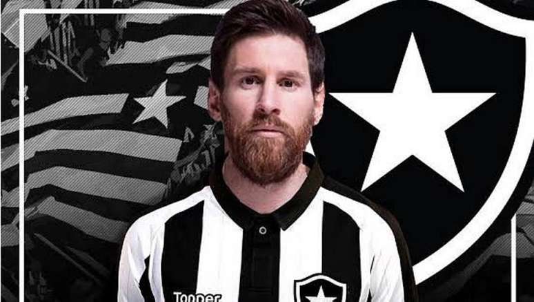 Sobrou até uma montagem em que Messi foi vestiu a camisa do Botafogo