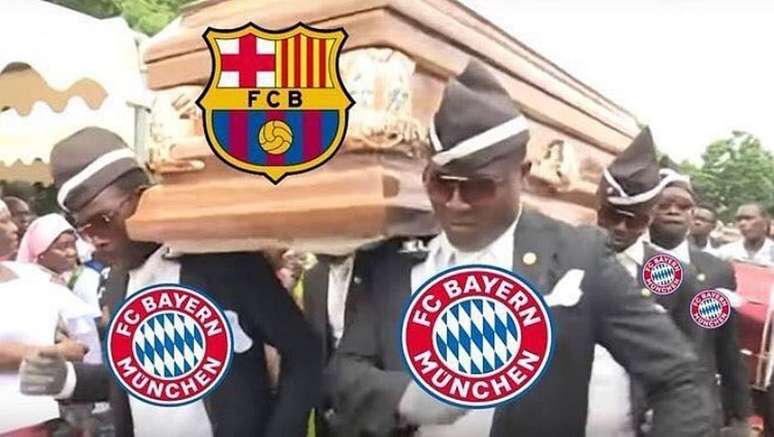 Derrota do Barcelona virou 'meme do caixão'