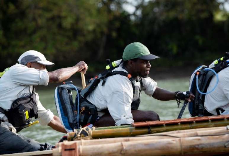 Coree Woltering, do team Onyx, o primeiro time afro-americano a participar do Eco-Challenge 