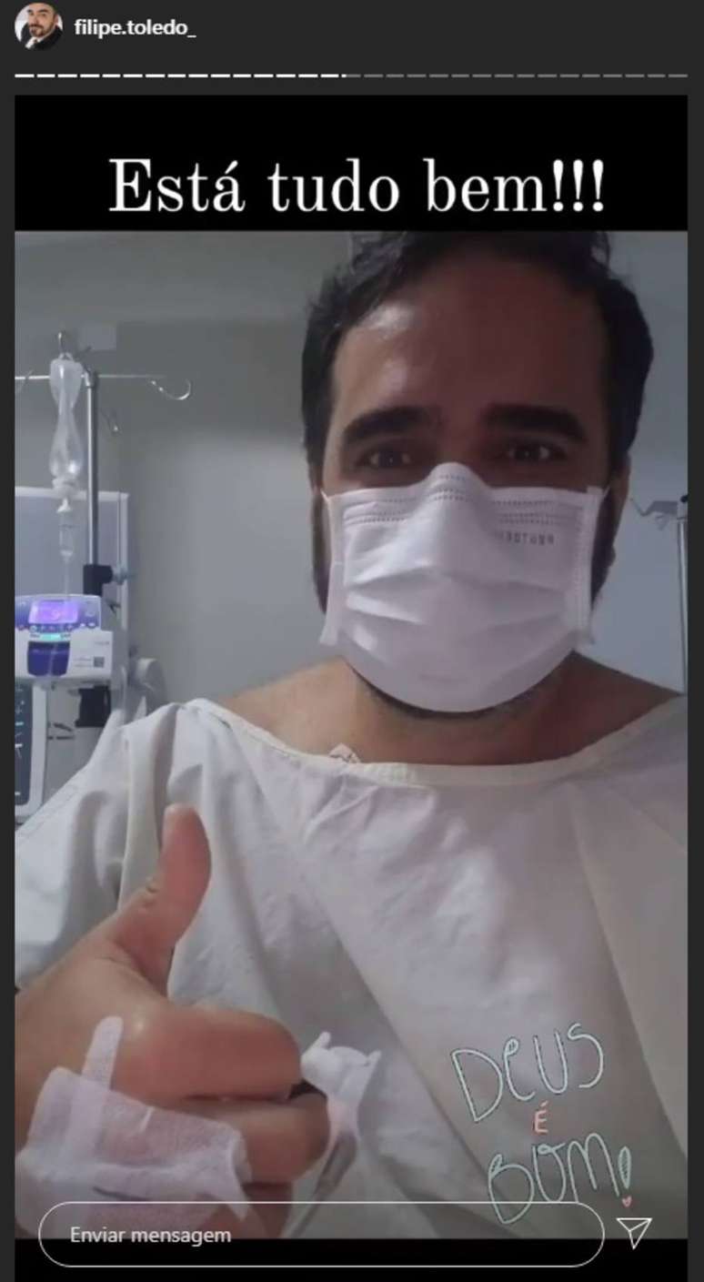 Jornalista Filipe Toledo manda recado em rede social após sofrer infarto