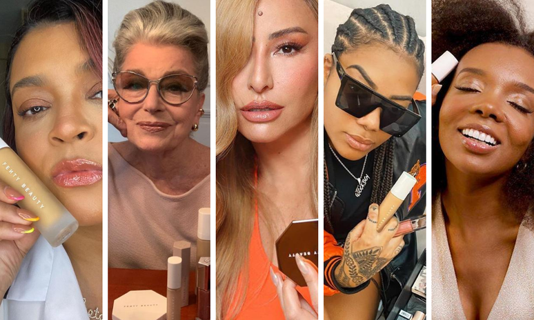 Preta, Costanza, Sabrina, Ludmilla e Thelminha para a Fenty (Fotos: Reprodução/Instagram)