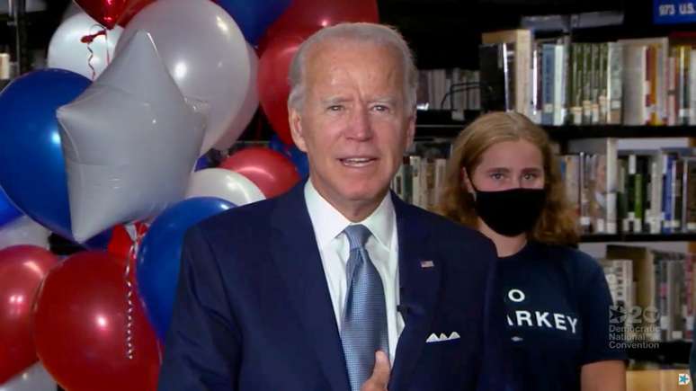 Joe Biden durante Conven&ccedil;&atilde;o Nacional do Partido Democrata dos Estados Unidos
18/08/2020 Conven&ccedil;&atilde;o Nacional Democrata/Pool via REUTERS