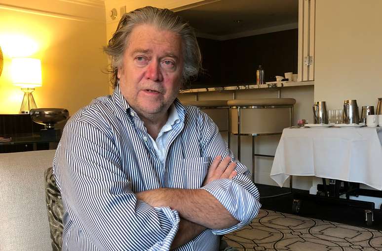 Steve Bannon durante entrevista &agrave; Reuters
20/09/2018
REUTERS/Nathan Layne