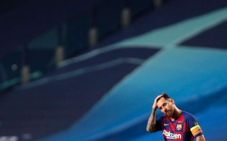 Lionel Messi, após eliminação do Barcelona contra o Bayern de Munique na Champions League (Foto: AFP)