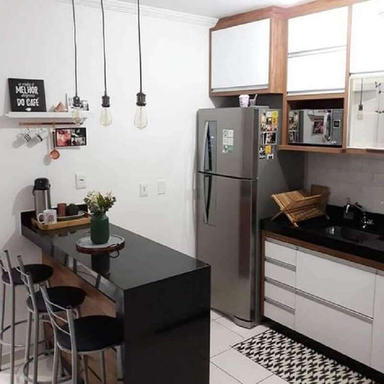 30. Bancada para cozinha americana pequena simples &ndash; Foto: Pinterest