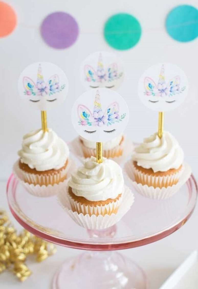 5. Cupcakes especiais para a festa de aniversário de unicórnio. Fonte: Pinterest