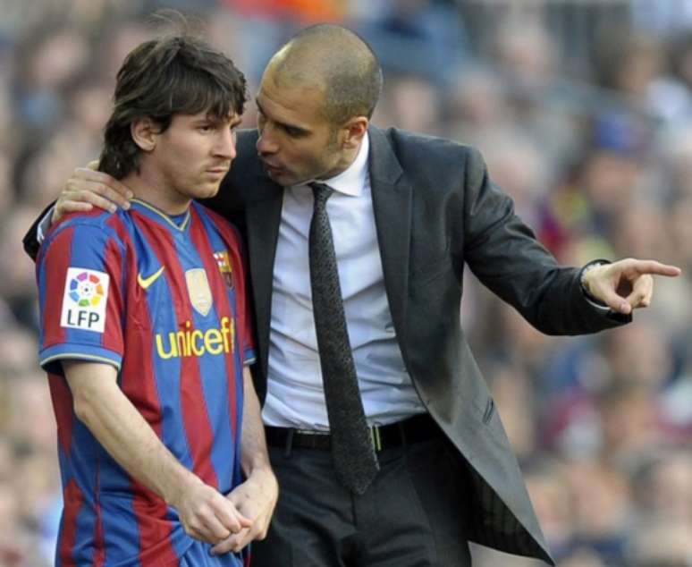 Messi e Guardiola podem reeditar parceria do Barcelona no Manchester City (Foto: AFP / LLUIS GENE)