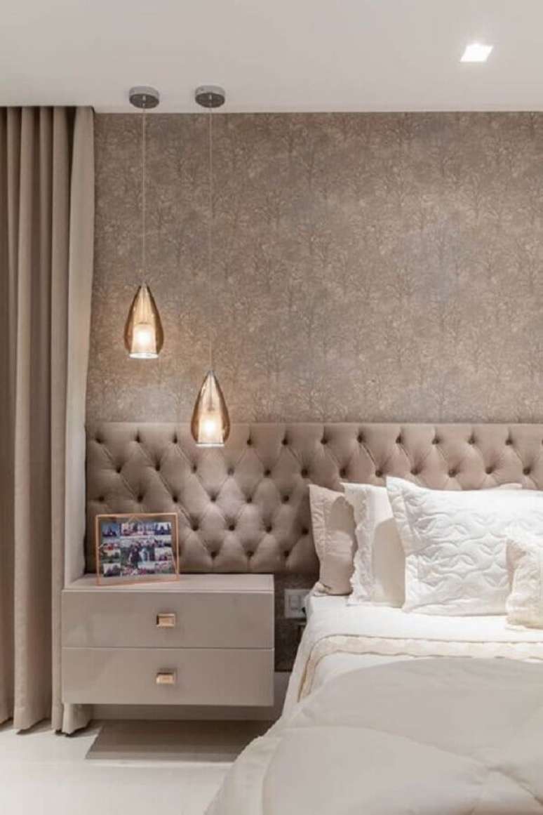 44. Os modelos de cabeceira de cama com acabamento capiton&ecirc; levam um ar sofisticado para a decora&ccedil;&atilde;o &ndash; Foto: Homify