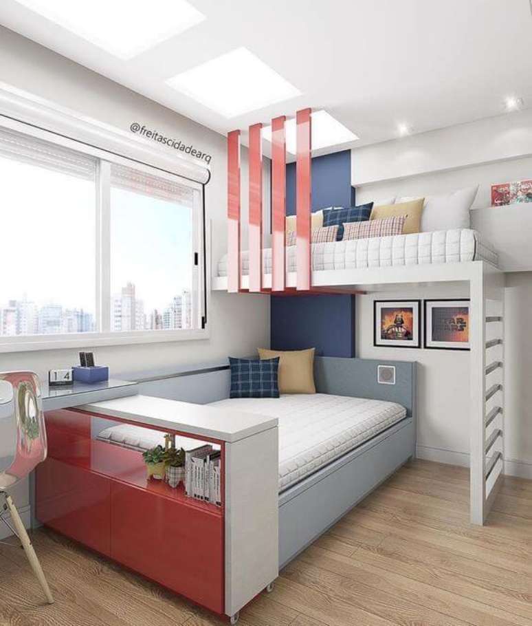 64. Beliche planejada azul e vermelha &ndash; Via: Freitas Cidade Arquitetura