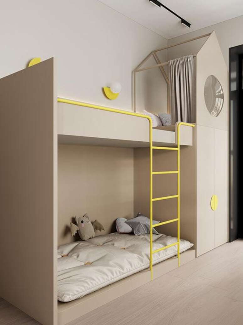 15. Quarto com beliche planejada no formato de casinha &ndash; Via: Behance
