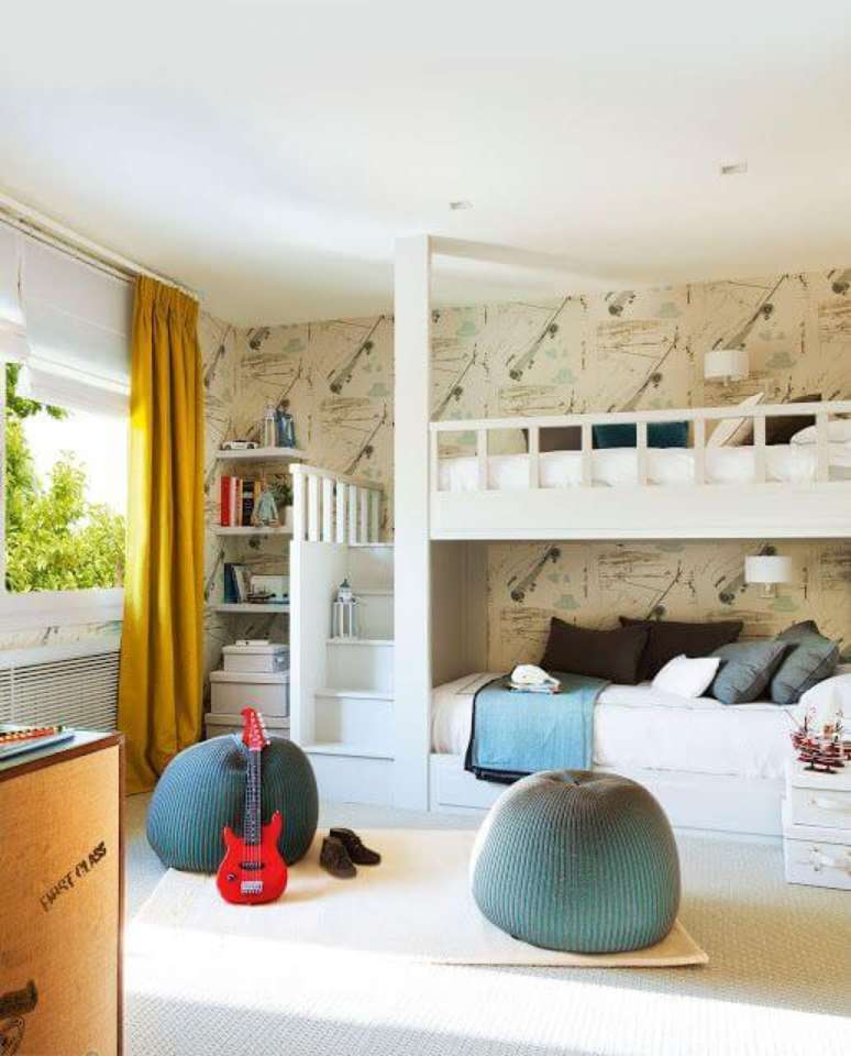 36. Quarto com beliche planejada &ndash; Via: Casa Tres Chic