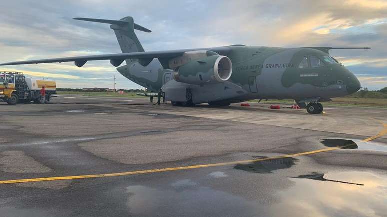 Imagem do avião KC-390 Millennium, da Força Aérea Brasileira