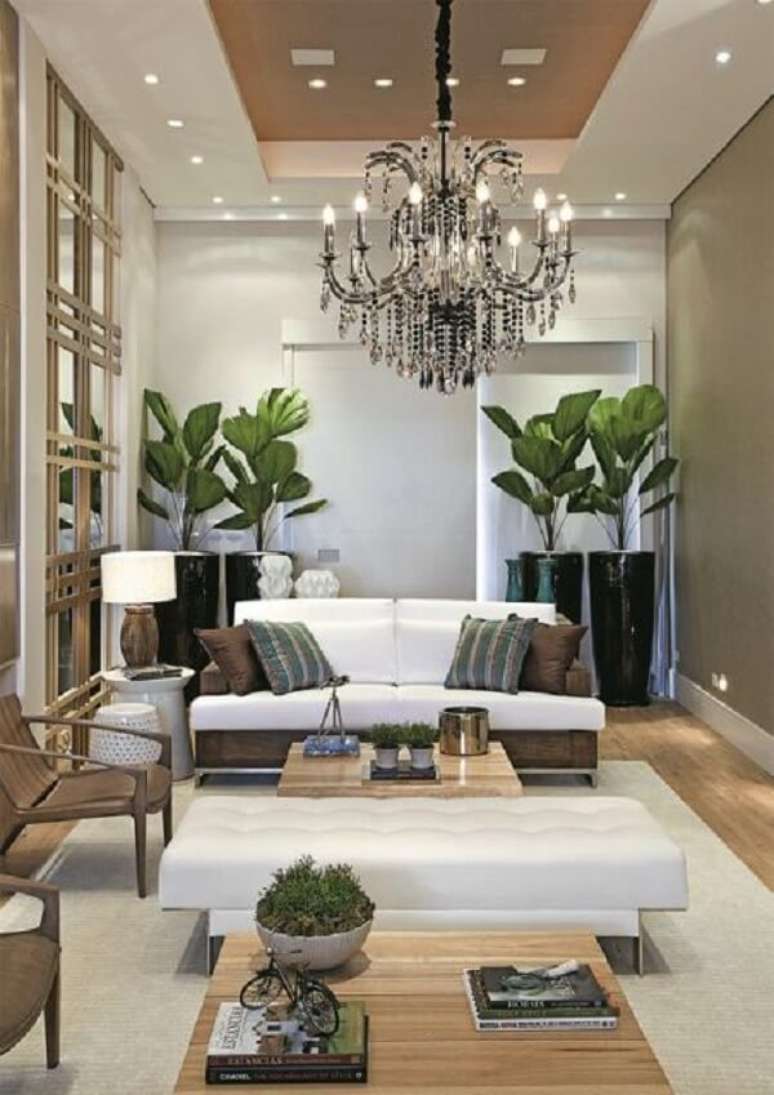 46- As plantas para sala requintada s&atilde;o plantadas em vasos vietnamitas. Fonte: Doce Obra