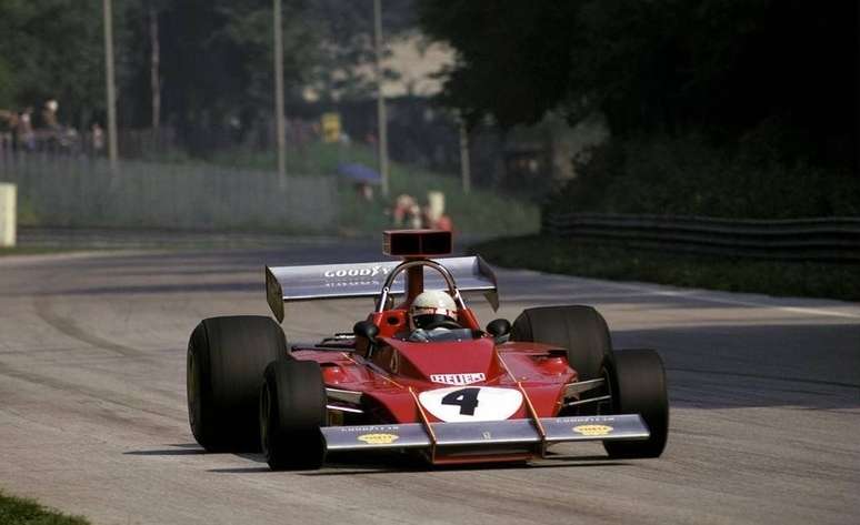 Arturo Merzario e o Ferrari 312B3 em Monza: pior resultado foi nos EUA, um 16º lugar.
