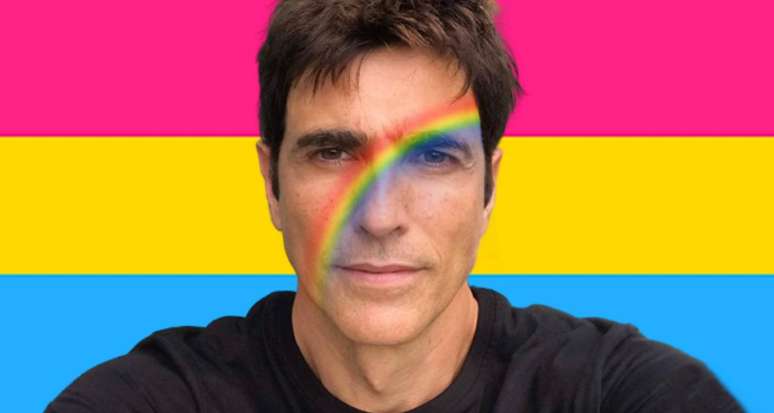 Gianecchini diante da bandeira da pansexualidade: “Eu me considero tudo ao mesmo tempo” 