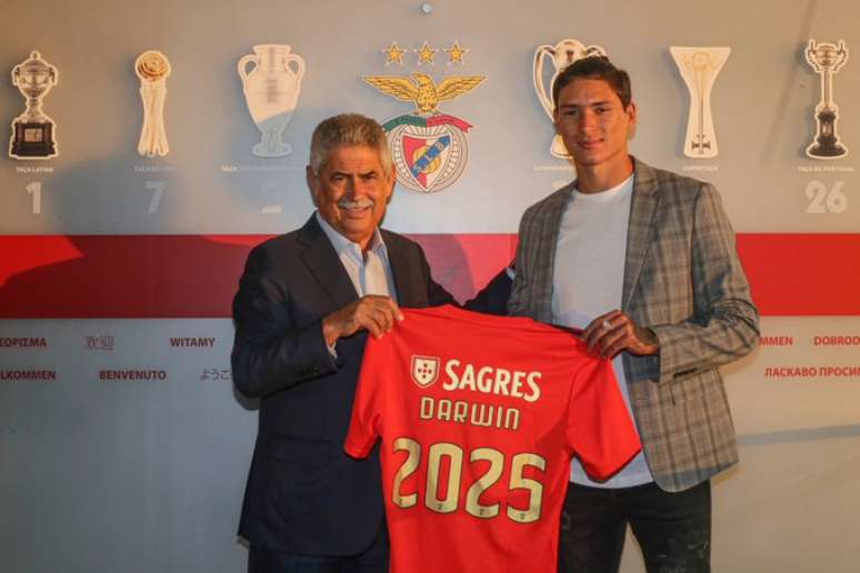 Darwin Núñez, ex-Almería, foi contratado pelo Benfica até 2025 (Foto: Divulgação/Benfica)