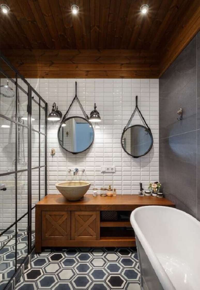 66. Espelhos para banheiro redondo – Foto: limaonagua