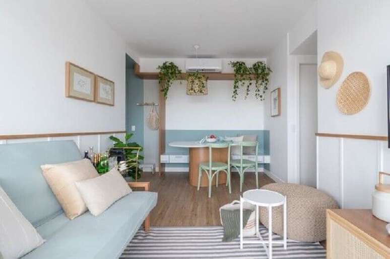 2. Azul candy colors para decoração de casa com ambientes integrados – Foto: Pinterest
