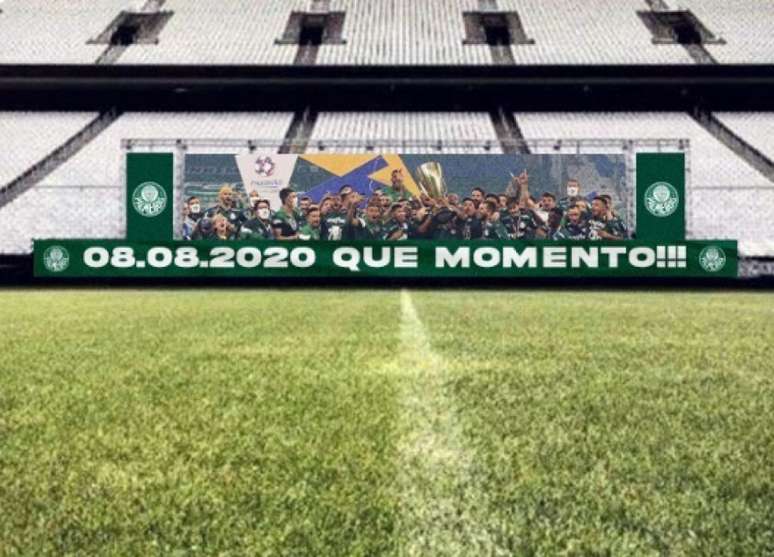 Montagem nas redes sociais do Palmeiras (Reprodução)