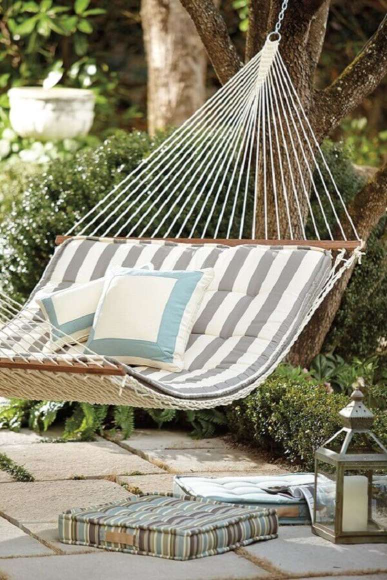 5. Decoração de jardim com rede de descanso americana – Foto: Pinterest