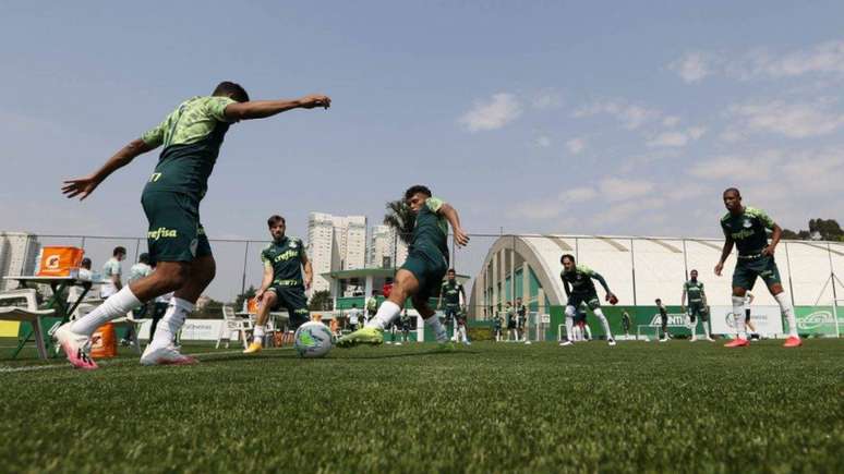 Jogadores finalizaram preparação para enfrentar o Sport, neste domingo, no Allianz Parque (Cesar Greco/Palmeiras)