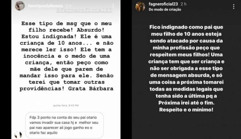 Mensagens foram compartilhadas na noite desta segunda-feira, no Instagram (Foto: Reprodução/Instagram)