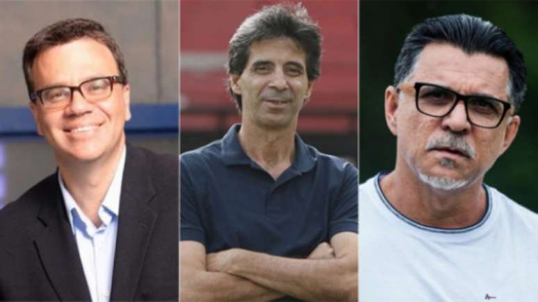 Mauro Beting, Mauro Galvão e Ricardo Rocha comentam a Libertadores no SBT (Reprodução; Rafael Ribeiro/Vasco; Maurício Rummens/Fotoarena/Lancepress!)